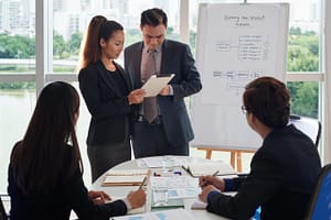 Home analyzing financial figures